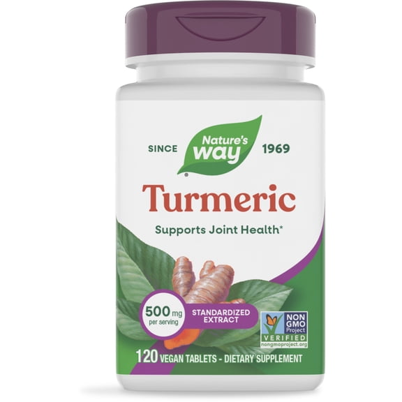 Nature's Way Turmeric Tablets, Premium Extract, Supports Joint Health*, Unisex, 120ct