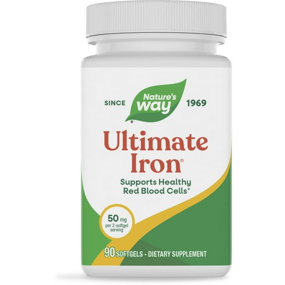 Natures Way Ultimate Iron Softgels, Supports Healthy Red Blood Cells*, Unisex, 90ct