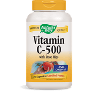 Nature's Way Vitamin C-500 with Rose Hips 500 mg - 250 Capsules