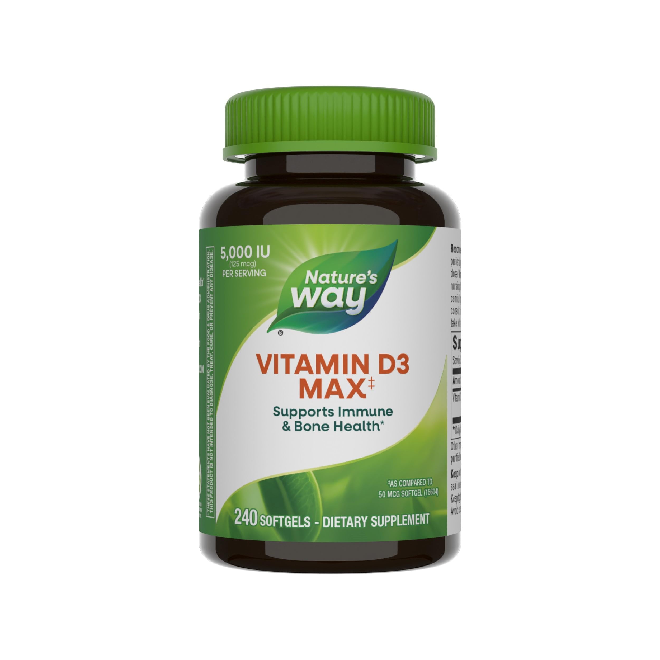 Nature's Way Vitamin D3 Max**, High Potency Vitamin D3, Supports ...