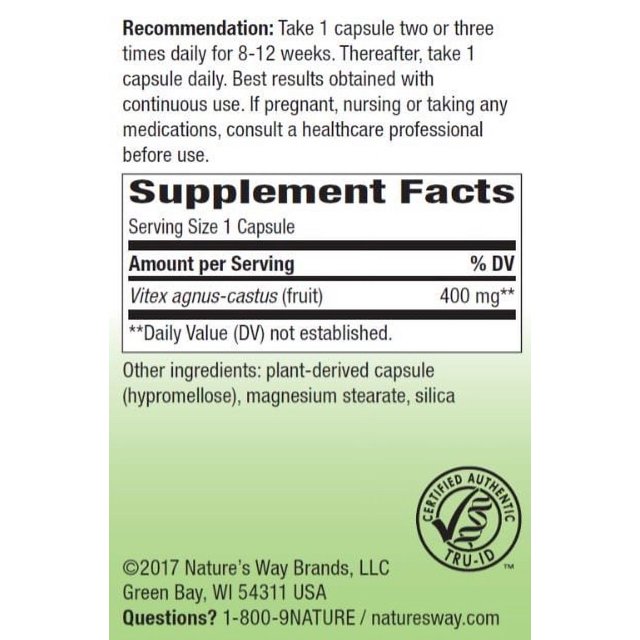 Nature's Way Vitex Fruit Vegetarian Capsules, 320 Ct - Walmart.com