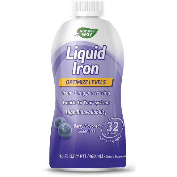 Nature's Way Wellesse Liquid Iron, 16 Fl. Oz, Berry Flavored