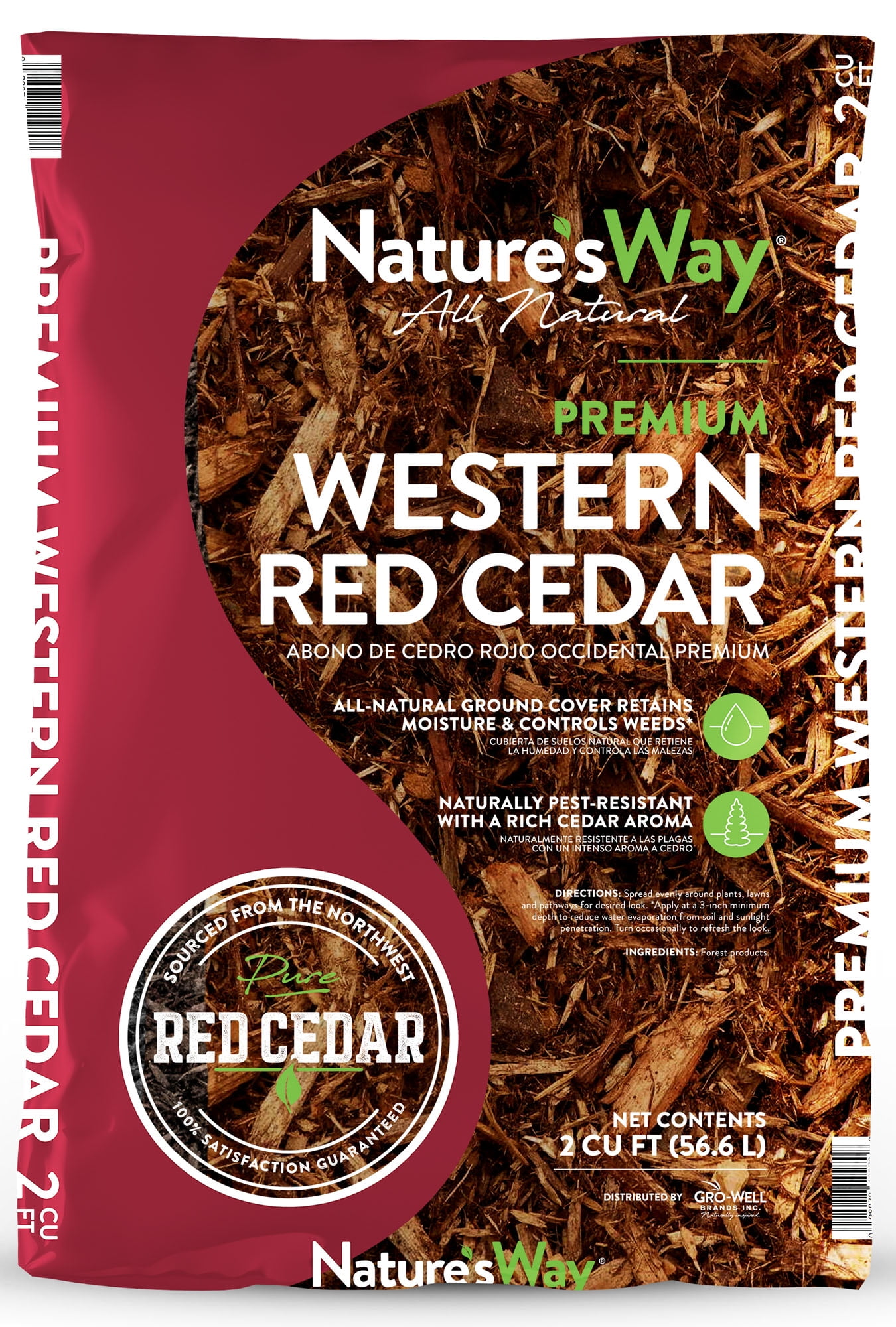 Nature's Way Western Red Cedar Mulch, 2 Cu. ft.