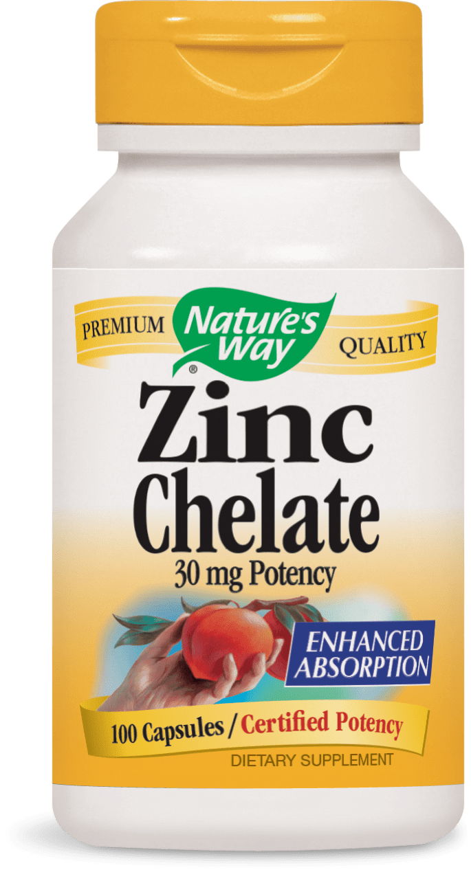 Nature's Way Zinc Chelate Capsules, 100 Ct