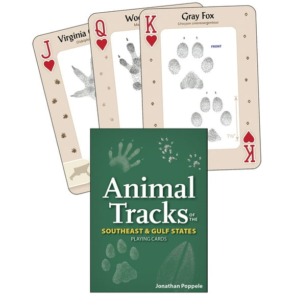 Nature's Wild Cards Animal Tracks of the Southeast & Gulf States Playing Cards, (Hardcover)