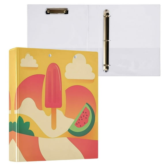 Nature-themed Summer 3 Ring Hardcover Binders 1.5in Round Rings for Letter-Size Folder Paper Organizer Pockets for Office Student Recipe