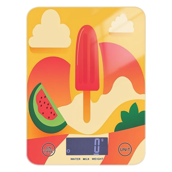 Nature-themed Summer Food Scale Digital Kitchen Scale Waterproof Grams Ounces lbs for For Baking and Cooking