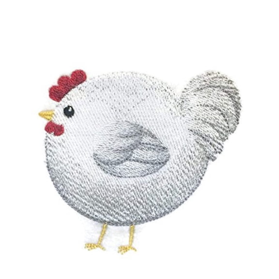 Nature weaved in threads, Rooster[Roly-Poly Rooster ] [] Embroidered Iron on/Sew patch [3.87"3.56"] 