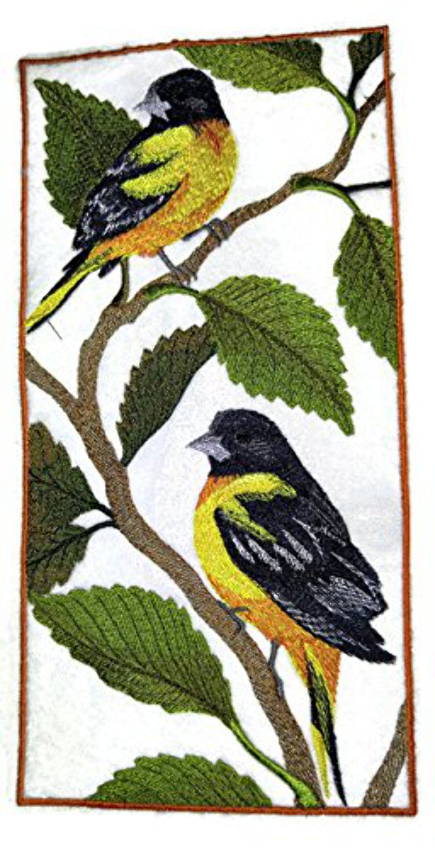 Nature weaved in threads, Amazing Birds Kingdom [Baltimore Oriole Panel] [Custom and Unique] Embroidered Iron on/Sew patch [9.42" 4.73"] [Made in USA]
