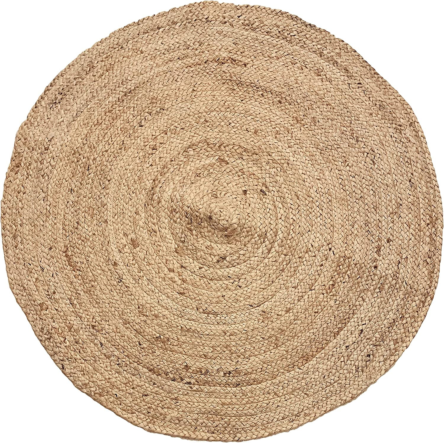 Handmade Natural Jute Braided Round Area Rug, 3 Feet