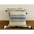 thumbnail image 1 of Nature4u Set of 2 Boho Throw Pillow Covers for Couch , 18 x 18 Inch Cotton Hand-Woven Tufted Decorative Pillows Covers Bedroom Living Room, Farmhouse Color: White & Black with hand crafted Tassels, 1 of 5