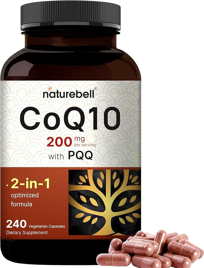 NatureBell CoQ10 (Ubiquinone) 200mg with PQQ, 240 Veggie Capsules