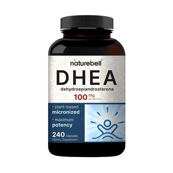 NatureBell DHEA 100mg - 240 Capsules - DHEA Supplement for Energy Levels, Immune Health & Healthy Aging Support - Highly Bioavailable - Non-GMO & Gluten Free - 120 Servings