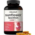 thumbnail image 1 of NatureBell Sunflower Lecithin 2,400mg, 4 Months Supply, 240 Softgels, Sunflower Seed Oil Infused, 1 of 6