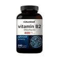 thumbnail image 1 of NatureBell Vitamin B2 (Riboflavin) 400mg - 240 Capsules - Supplement for Energy, Skin & Cellular Health - Non-GMO & Gluten Free - Easily Absorbed - 120 Servings, 1 of 8