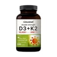 thumbnail image 1 of NatureBell Vitamin Double Strength D3 + K2 - 240 Softgels - 10,000 IU Vitamin D & 200mcg K2 - Bone Strength, Immune Function & Calcium Absorption Support - Coconut Oil Infused - 240 Servings, 1 of 8