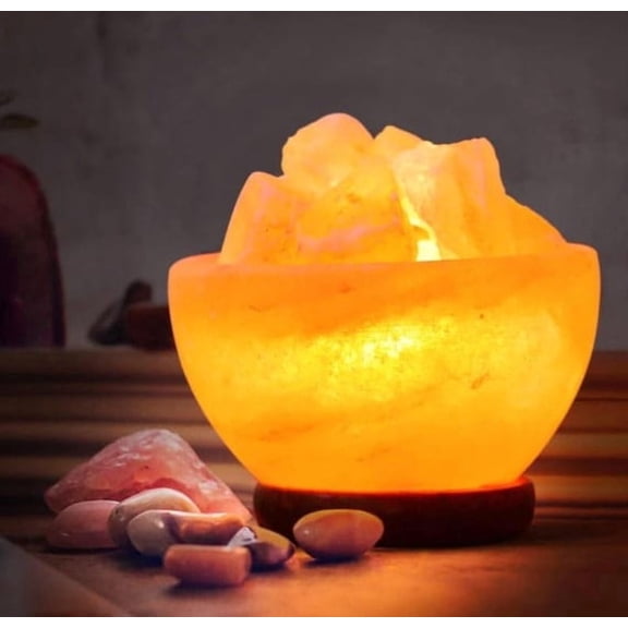 NatureBoost Himalayan Pink Salt Lamp Bowl with Chunks  Natural Crystal Salt Bowl for Home, Spa & Wellness