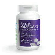 NatureCity TrueOmega-3 - Pure and Potent Fish Oil & (975mg) Omega-3, 60 Softgels