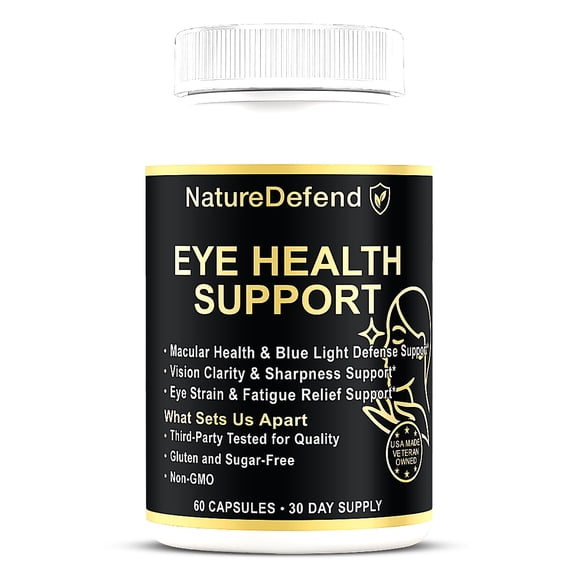 NatureDefend Eye Health Supplement, Lutein & Zeaxanthin, 60 Capsules, Veteran-Owned, USA Made