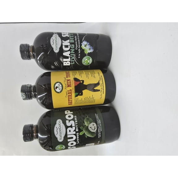NatureGoGo Men Tonic, Soursop Living Bitters & Black Seed Living Bitter Combo