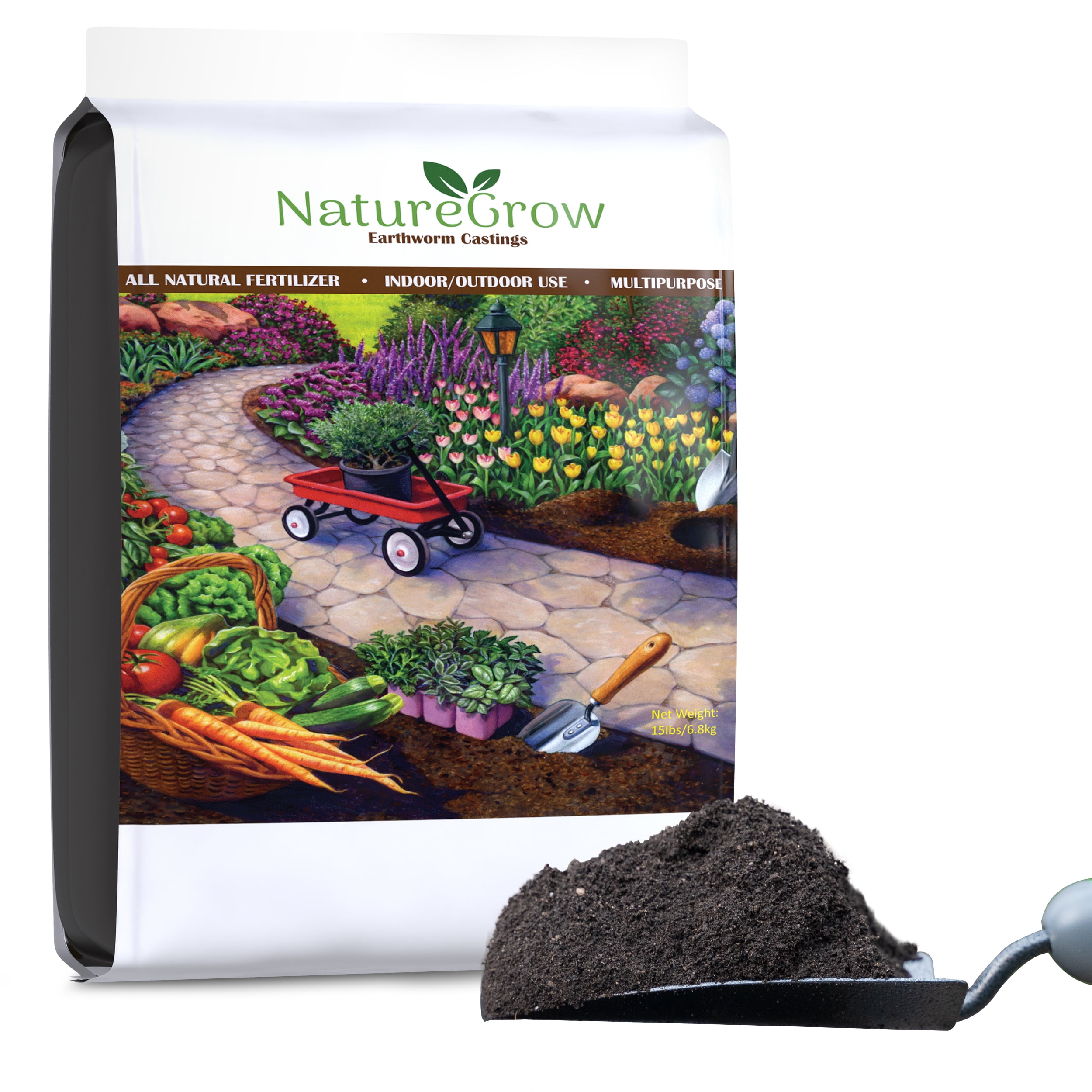 NatureGrow Earthworm Organic Fertilizer, 30LB with Humic Acid 2-Pack