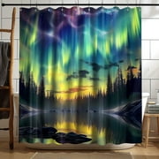 NatureInspired Aurora Borealis Shower Curtain Transform Your Bathroom with a Stunning Design Featuring the Beauty of the Northern Lights