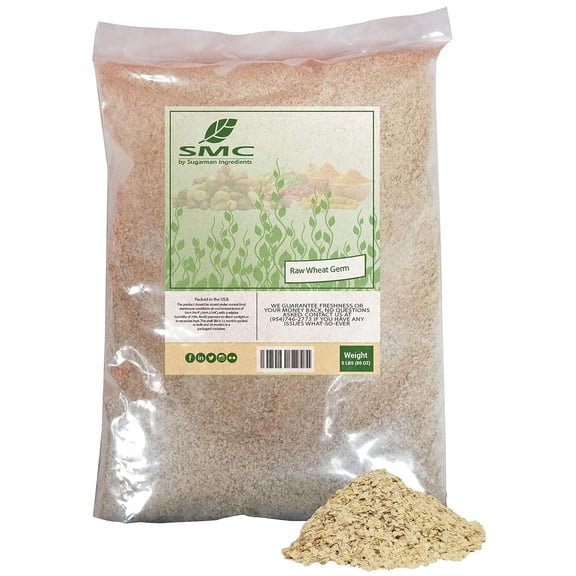 NatureJam Raw Uncooked Wheat Germ Grains 5 Pounds Bulk Bag-Heat Sealed for Freshness
