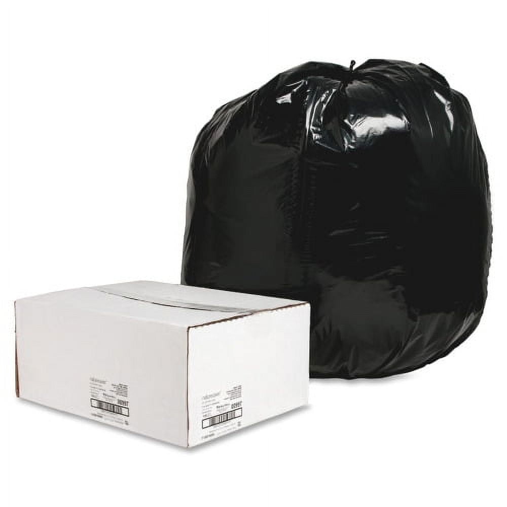 Heavy Duty Black Recycled Plastic Trash Bags, 56 Gallon