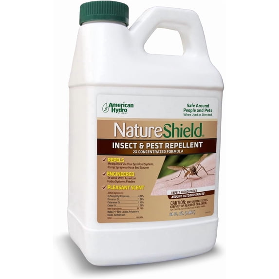 NatureShield Insect and Pest Repellent, Outdoor Bug Repellent for Patio Lawn, Use with Irrigation Feeder System, Pump or Hose End Sprayer, 64 Oz