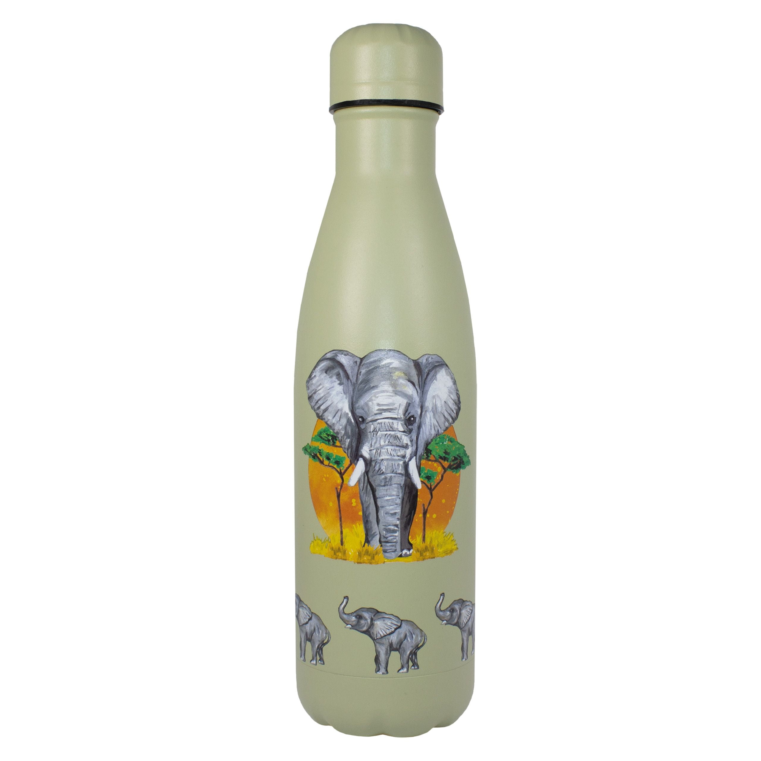 NatureVac Elephant from Deluxebase. Stainless Steel Thermal Insulated 17 oz Water Bottle