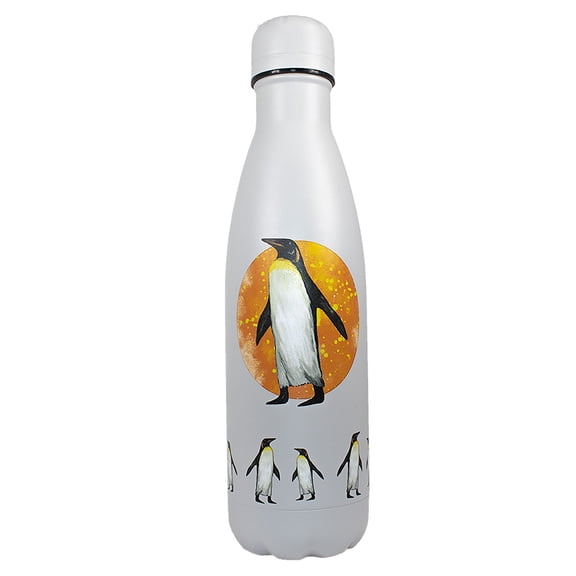 NatureVac Penguin 17oz Insulated Water Bottle by Deluxebase – Leakproof Flask, Hot 12Hrs, Cold 24Hrs