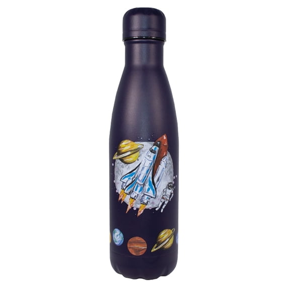 NatureVac Space 17oz Insulated Water Bottle by Deluxebase – Leakproof Flask, Hot 12Hrs, Cold 24Hrs