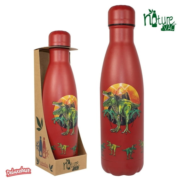 NatureVac T-Rex 17oz Insulated Water Bottle by Deluxebase – Leakproof Flask, Hot 12Hrs, Cold 24Hrs