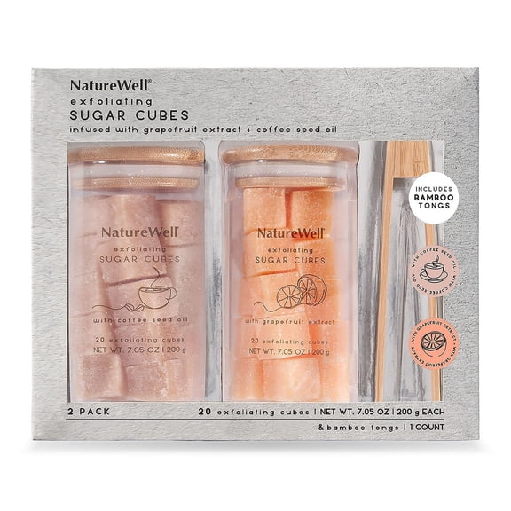 NatureWell Exfoliating Sugar Cubes, Grapefruit and Coffee, 20 Cubes (2 Pack)