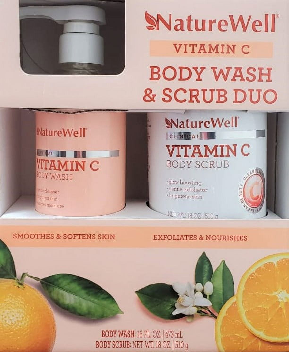NatureWell Vitamin C Body Wash & Scrub Duo
