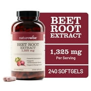 NatureWise Beet Root Capsules 1300mg with Organic Beetroot - Nitric Oxide Booster for Circulation and Heart Health Support - Vegan, Gluten-Free, Non-GMO - 240 Capsules[4-Month Supply]