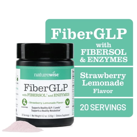 NatureWise FiberGLP Powder - High Fiber GLP-1 Supplement[20 Servings]
