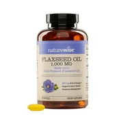 NatureWise Flaxseed Oil 1000mg - Organic, Cold Pressed - 120 Softgels[120-Day Supply]