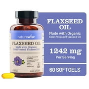 NatureWise Flaxseed Oil 1200mg - Organic, Cold Pressed - 60 Softgels[60-Day Supply]