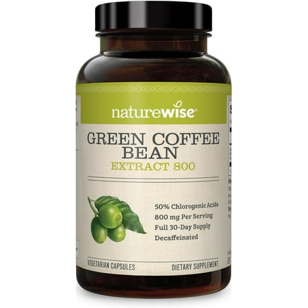 NatureWise Green Coffee Bean ExtraCt 800 with GCA Natural Weight Loss Supplement, 60Ct