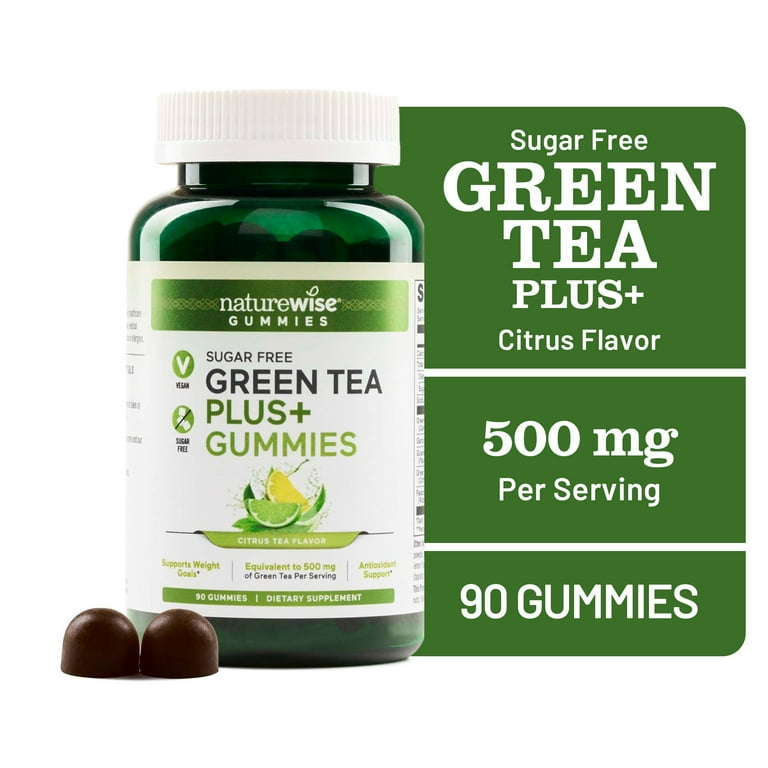NatureWise Green Tea Gummies - Keto, Sugar Free - Supports Fitness