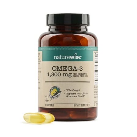 NatureWise Ultra Omega 3 Fish Oil 2200 mg - TG Form - 60 Softgels[30-Day Supply]