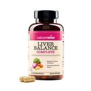 NatureWise Liver Balance - Milk Thistle, Dandelion, Turmeric - 60 Capsules[30-Day Supply]