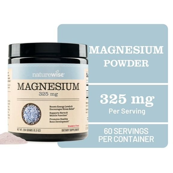 NatureWise Magnesium Citrate 325mg - Pink Lemonade Flavor - 60 Servings[60-Day Supply]