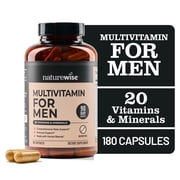 NatureWise Multivitamin for Men - Non-GMO - 180 Capsules[90-Day Supply]