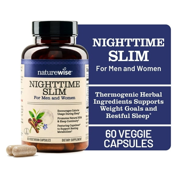 Naturewise NighttimeSlim- Cayenne, Green Coffee Bean, GABA - 60 Capsules[30-Day Supply]