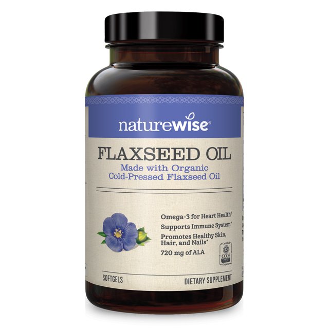 NatureWise Organic Flaxseed Oil 1200mg Softgels, 120 Ct