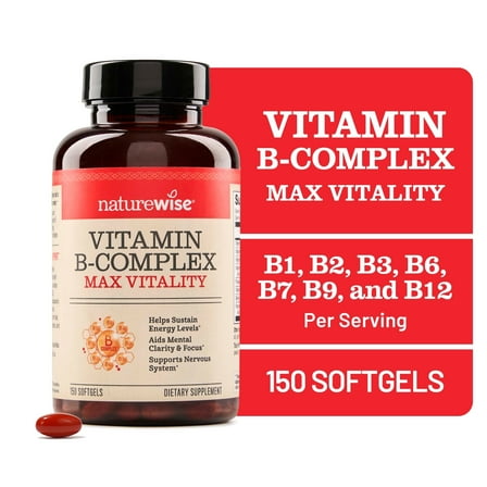 NatureWise Vitamin B Complex - Gluten-Free, Non-GMO - 150 Softgels[150-Day Supply]