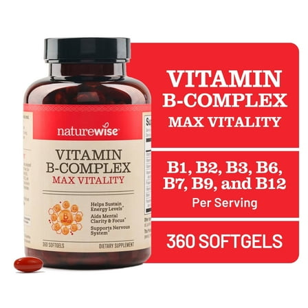 NatureWise Vitamin B Complex - Gluten-Free, Non-GMO - 360 Softgels[360-Day Supply]