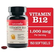 NatureWise Vitamin B12 1000mcg - Gluten-Free, Non-GMO - 150 Softgels[150-Day Supply]